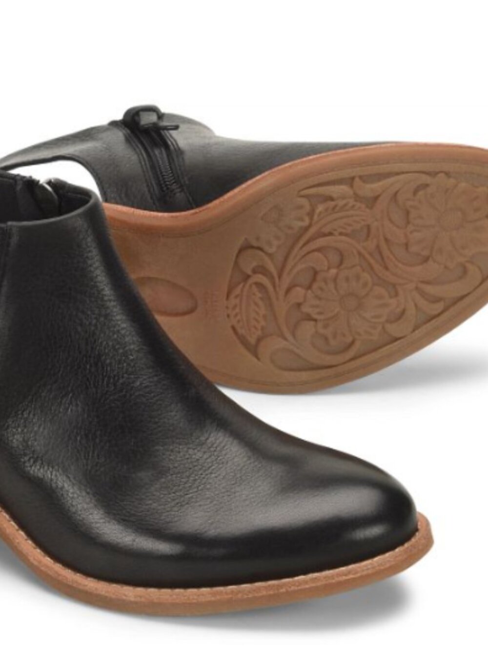SOFFT I Arabia Black Leather Slingback Ankle Booties with Side Zipper, 9 Medium - Picture 3 of 16